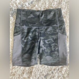 Fabletics camo bike shorts